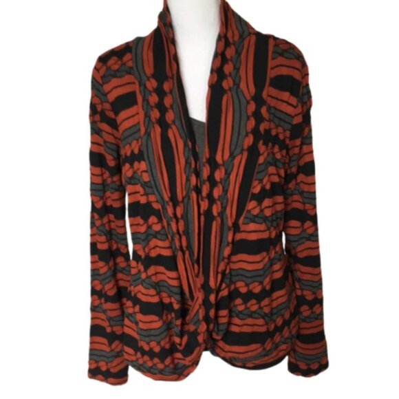 Chic Orange and Gray Striped Women's Tank Top - Picture 1 of 6